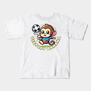 Football kids cute monkey Kids T-Shirt